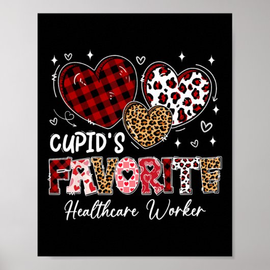 Three Hearts Cupids Lieblings-Gesundheitsarbeiter Poster (Vorne)
