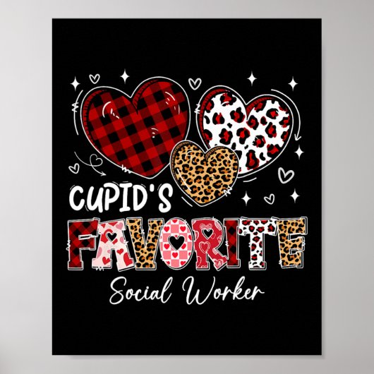 Three Hearts Cupids Lieblings-Sozialarbeiter Valen Poster (Vorne)