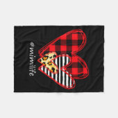 Three Hearts Leopard Buffalo Plaid Mimi Life Valen Fleecedecke (Vorderseite (Horizontal))
