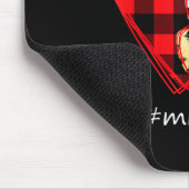 Three Hearts Leopard Buffalo Plaid Mimi Life Valen Mousepad (Ecke)