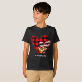 Three Hearts Leopard Buffalo Plaid Mimi Life Valen T-Shirt (Vorne ganz)