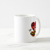 Three Hearts Leopard Buffalo Plaid Valentines Day  Kaffeetasse (VorderseiteRechts)