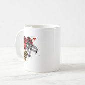 Three Hearts Leopard Buffalo Plaid Valentines Day Kaffeetasse (Vorderseite Links)