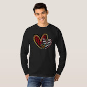 Three Hearts Leopard Buffalo Plaid Valentine's day T-Shirt (Vorne ganz)