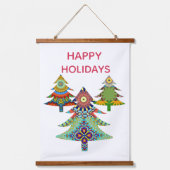 THREE HOLIDAY TREES WANDTEPPICH MIT HOLZRAHMEN (Vorderseite)