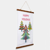 THREE HOLIDAY TREES WANDTEPPICH MIT HOLZRAHMEN (Gewinkelt)