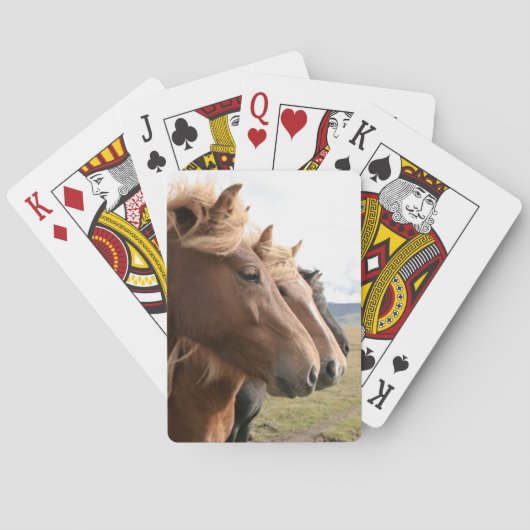 Three horses in a row Playing Cards Spielkarten (Rückseite)
