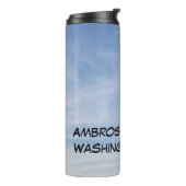 Three Hot Air Balloons in cloudy sky Personalize Thermosbecher (Nach links gedreht)