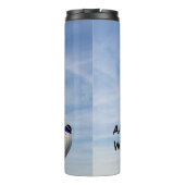 Three Hot Air Balloons in cloudy sky Personalize Thermosbecher (Rückseite)