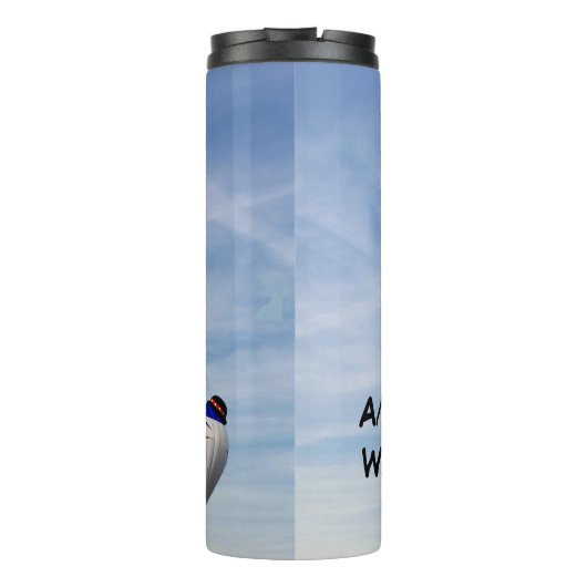 Three Hot Air Balloons in cloudy sky Personalize Thermosbecher (Rückseite)