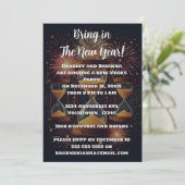 Three Hourglasses New Year's Eve Party Einladung (Stehend Vorderseite)