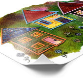 Three House Collage mit Blume Fotodruck (Ecke)