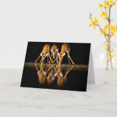 Three Impala Drink Together at Night Karte (Gelbe Blume)