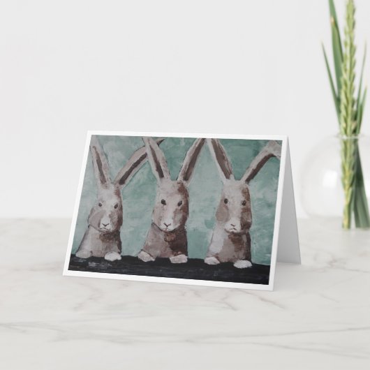 Three Incredulous Rabbits Card Karte (Vorderseite)
