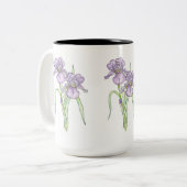 Three Iris Floral Zweifarbige Tasse (Vorderseite Links)
