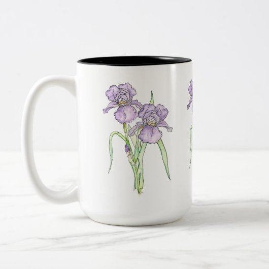 Three Iris Floral Zweifarbige Tasse (Links)