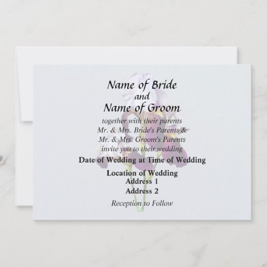 Three Irises in Shades of Magenta Einladung (Vorderseite)