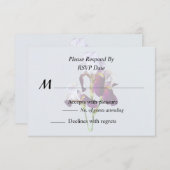 Three Irises in Shades of Magenta RSVP Karte (Vorne/Hinten)