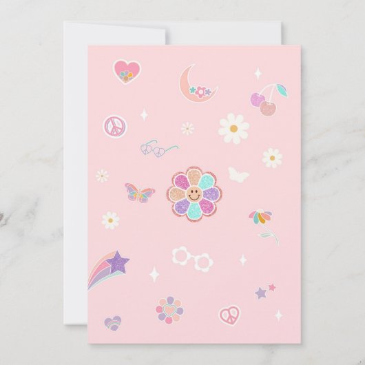 Three Is A Vibe Sun Rainbow Disco 3rd Birthday Einladung (Rückseite)