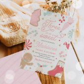 Three Is So Sweet Christmas Cookie 3rd Birthday Einladung