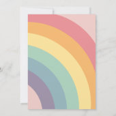 Three ist ein Vibe 70er Rainbow Daisy 3. Geburtsta Einladung (Rückseite)