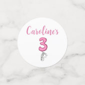 Three It’s Time for Tea 3rd Birthday Invitation Konfetti (Klein Vorderseite)