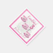 Three It’s Time for Tea 3rd Birthday Invitation Serviette (Ecke)