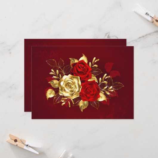 Three Jewelry Roses Karte (Vorderseite/Rückseite Beispiel)