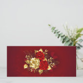 Three Jewelry Roses Menükarte (Stehend Vorderseite)