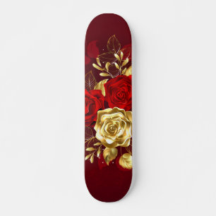 Three Jewelry Roses Skateboard