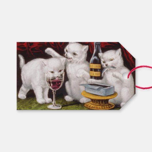 Three Jolly Kittens am Fest Geschenkanhänger (Vorderseite (Horizontal))