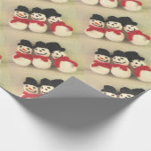 Three Jolly Snowmen Weihnachten Geschenkpapier (Ecke)