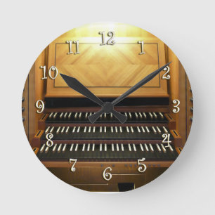 Three-Keyboard clock for Organists Runde Wanduhr