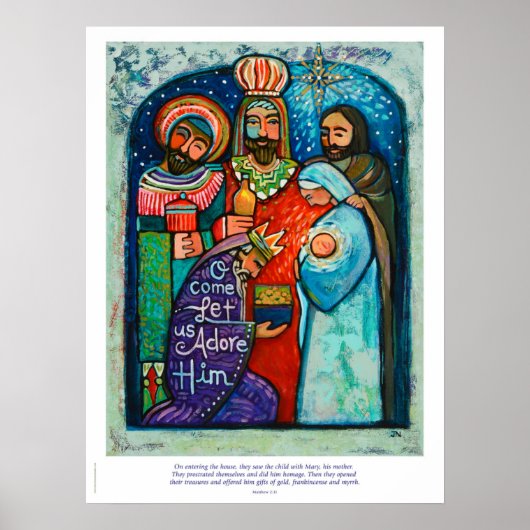 Three Kings Christmas Poster, Matthew 2:11 Vers Poster (Vorne)
