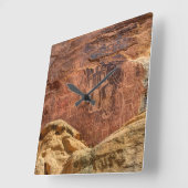 Three Kings Petroglyph - Mcconkie Ranch - Utah Quadratische Wanduhr (Winkel)