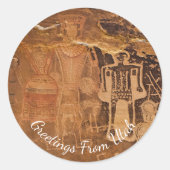 Three Kings Petroglyph Mcconkie Ranch Utah Runder Aufkleber (Vorderseite)