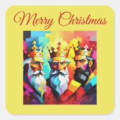 Three Kings Quadratischer Aufkleber (Vorderseite)