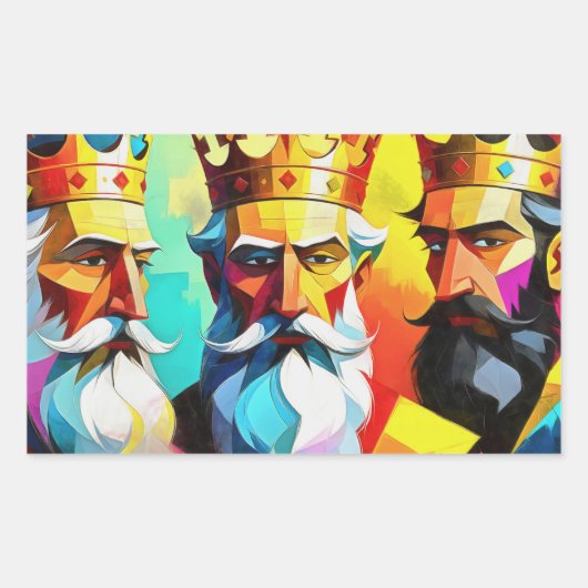 Three Kings Rechteckiger Aufkleber (Vorderseite)