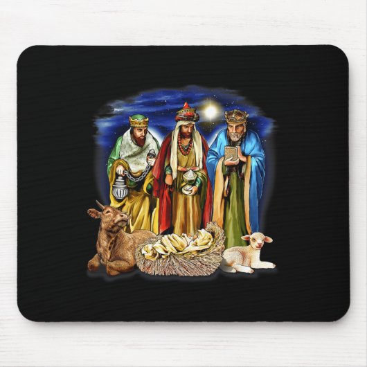 Three Kings Shirt Nativity Scene Shirt Christmas S Mousepad (Vorne)