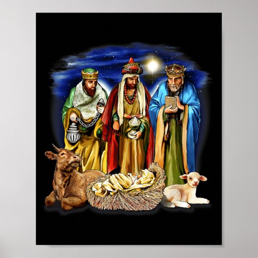 Three Kings Shirt Nativity Scene Shirt Christmas S Poster (Vorne)