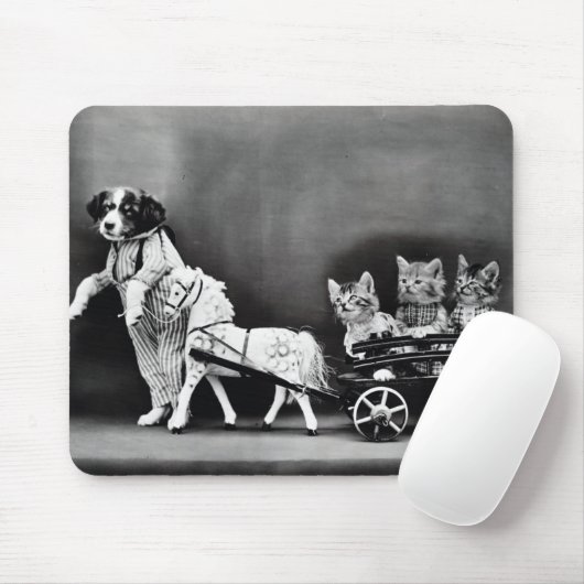 Three Kitten Pony Ride Mousepad (Mit Mouse)