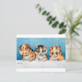 Three Kittens, Cat, Louis Wain Postkarte (Stehend Vorderseite)