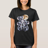 Three Koalas and a Moon Funny Cosmic Shirt (Vorderseite)