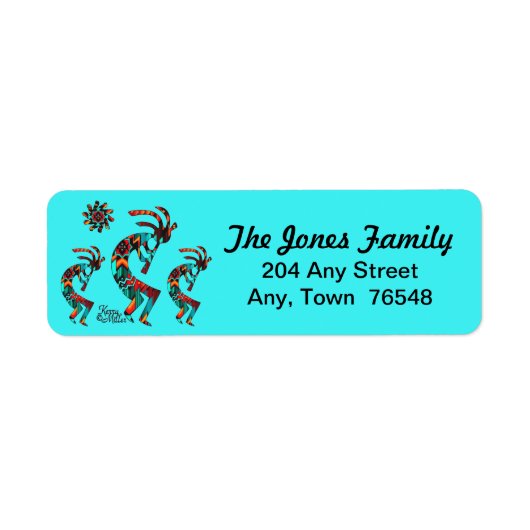 Three Kokopelli Return Address Label (Vorne)