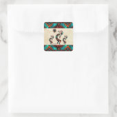 Three Kokopelli Square Sticker (Tasche)