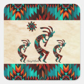 Three Kokopelli Square Sticker (Vorderseite)