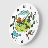 Three Labradors Camping Campingplatz Große Wanduhr (Winkel)