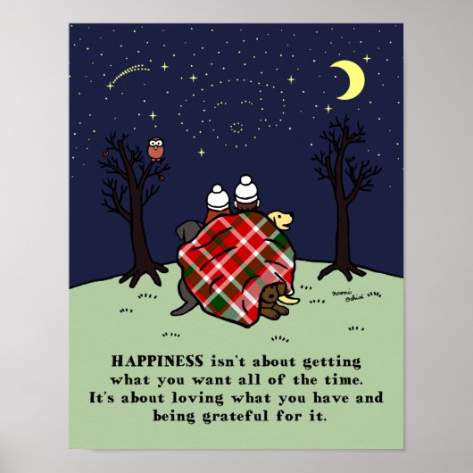 Three Labradors Family und Starry Sky Poster (Vorne)