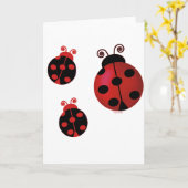 Three Ladybugs Karte (Gelbe Blume)