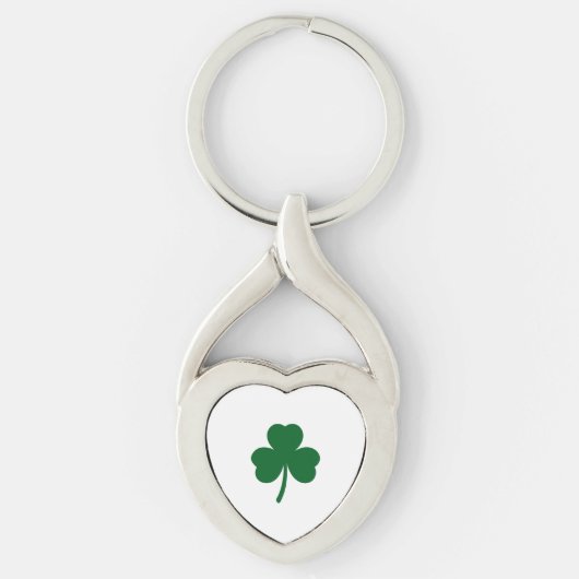 Three Leaf Clover Keychain in Forest GreenMetalArt Schlüsselanhänger (Vorderseite)